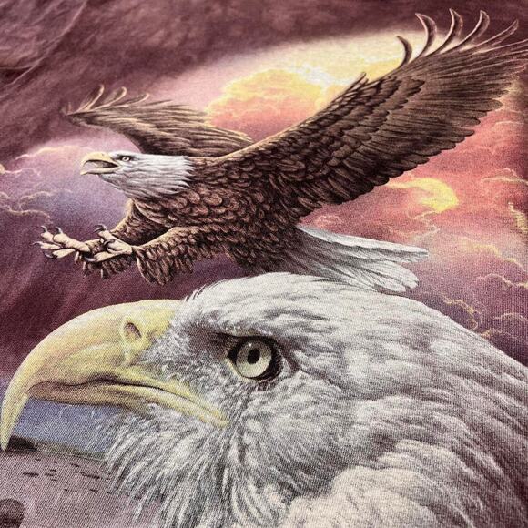 The Mountain burgundy eagle t-shirt men’s size XL Nature Art Tie-dye - Picture 6 of 8